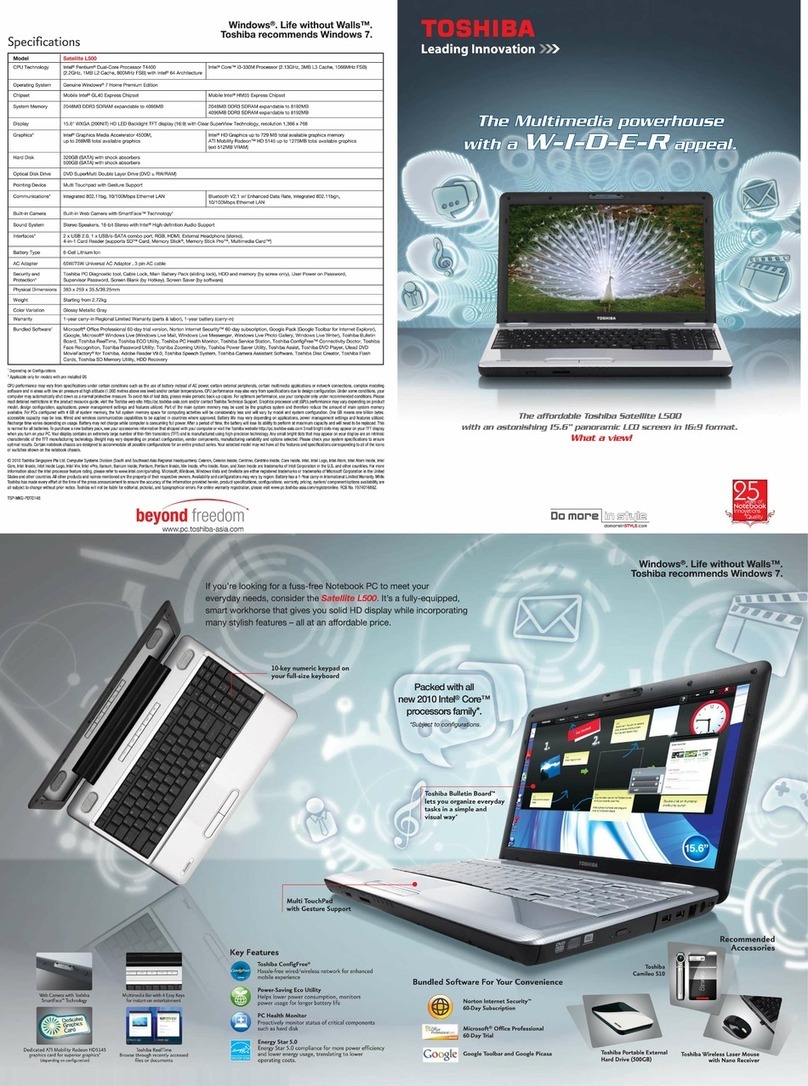 Toshiba PSLU1U-00G004 User manual