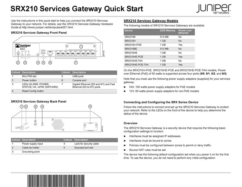 Juniper PowerConnect J-SRX210 quick start guide