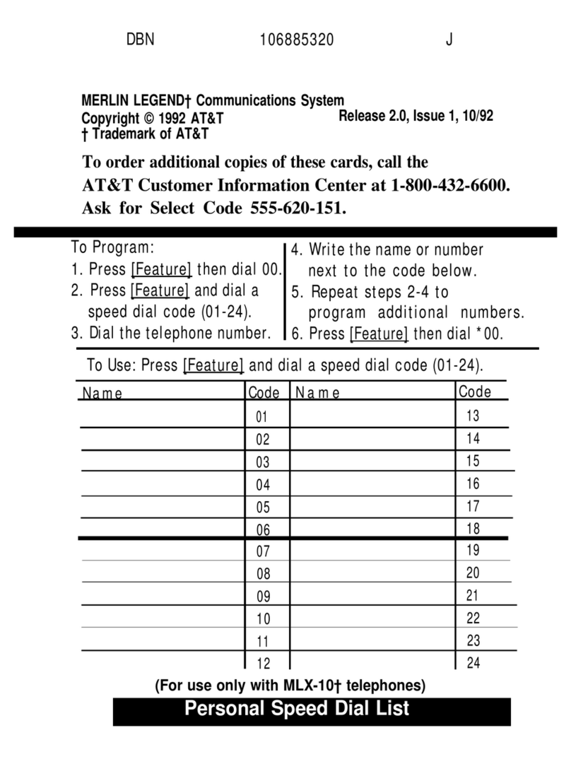 AT&T MERLIN LEGEND User manual