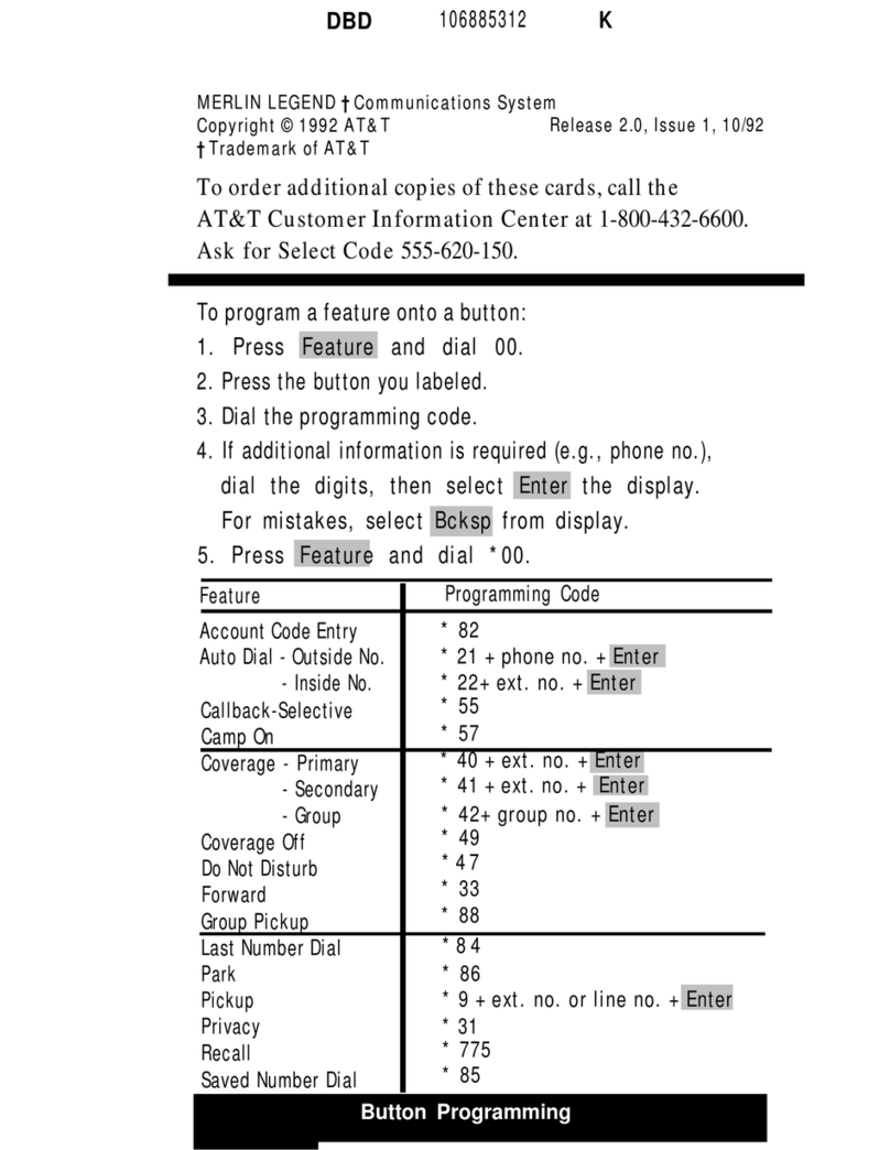 AT&T MERLIN LEGEND User manual
