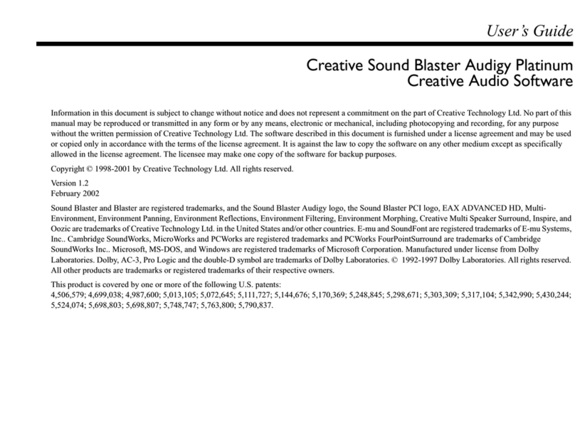 Creative Audigy Platinum User manual