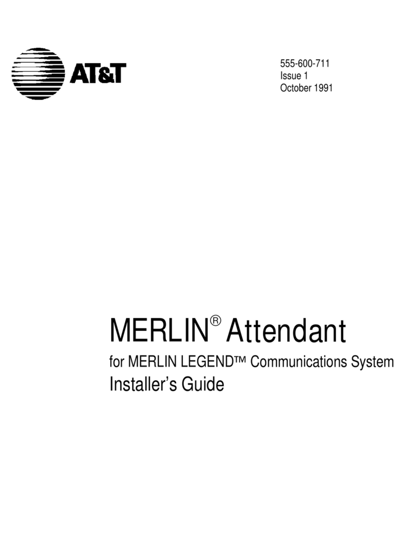 AT&T MERLIN Attendant for MERLIN LEGEND Installer's guide