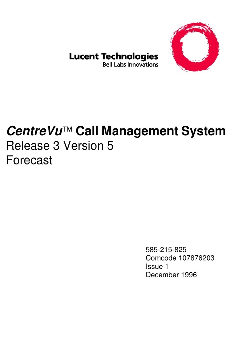 Lucent Technologies CentreVu Release 3 Version 5 Forecast User manual
