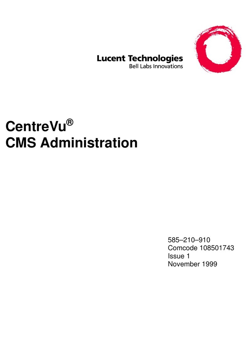 Lucent Technologies CentreVu CMS Administration User manual