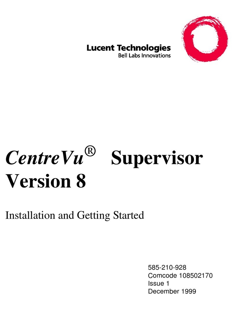 Lucent Technologies CentreVu Supervisor Version 8 User manual