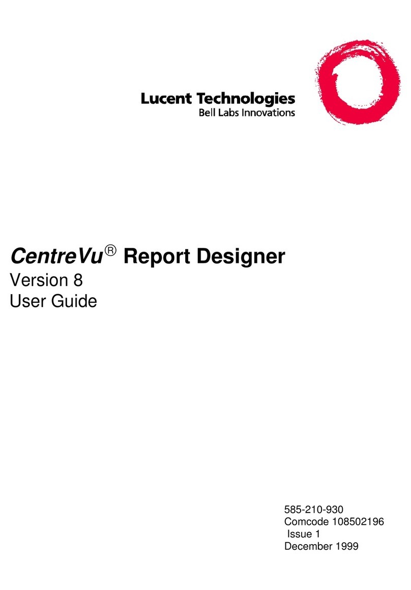 Lucent Technologies CentreVu Version 8 Report Designer User manual