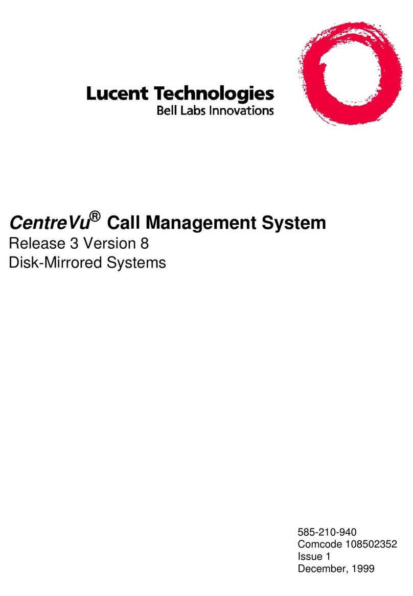 Lucent Technologies CentreVu Release 3 Version 8 Disk-Mirrored... User manual