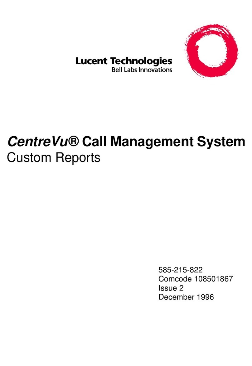 Lucent Technologies CentreVu Custom Reports User manual