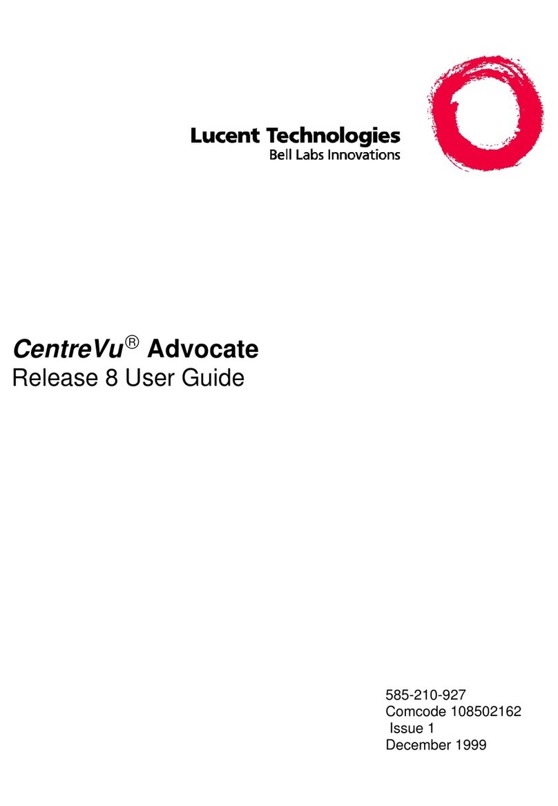 Lucent Technologies CentreVu Advocate Release 8 User manual