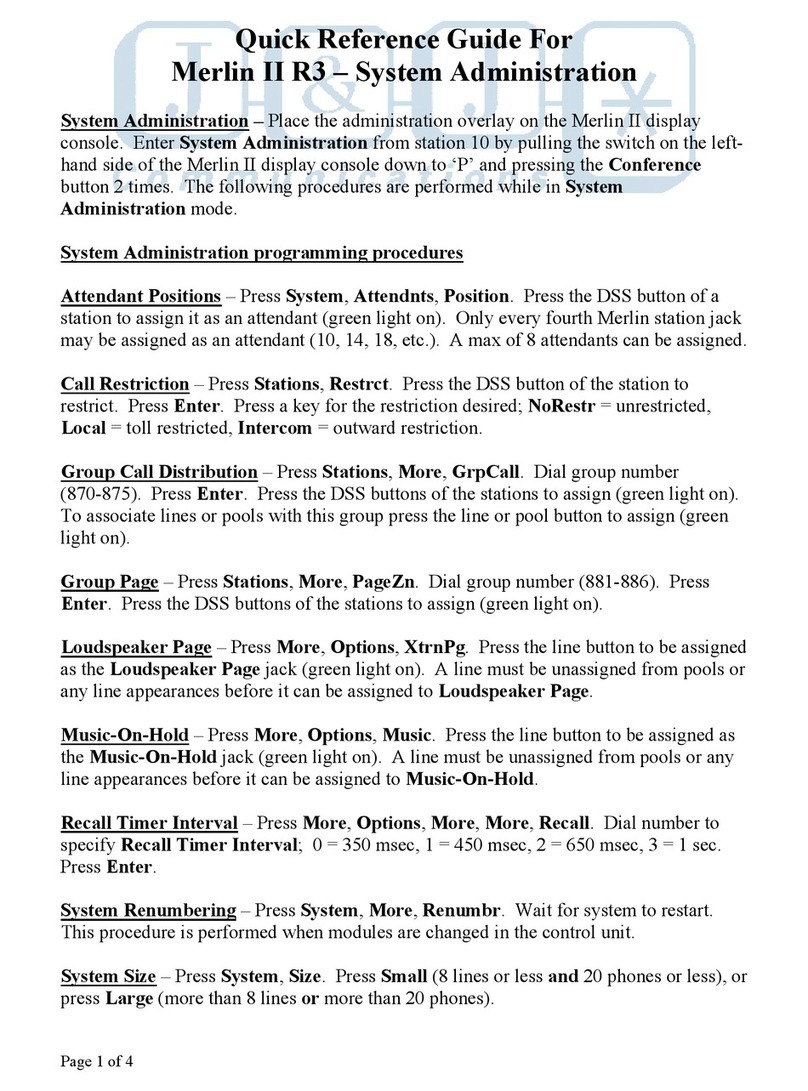 AT&T Merlin II R3 System administration User manual