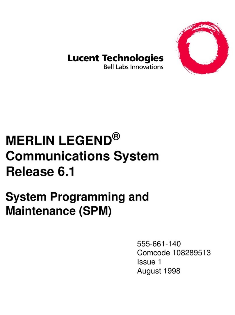 Lucent Technologies MERLIN LEGEND Release 6.1 User guide