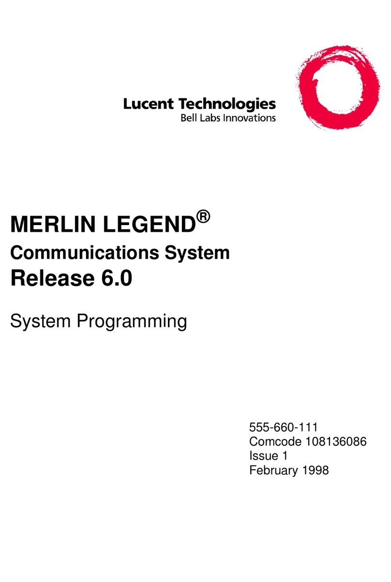 Lucent Technologies MERLIN LEGEND Release 6.0 User guide