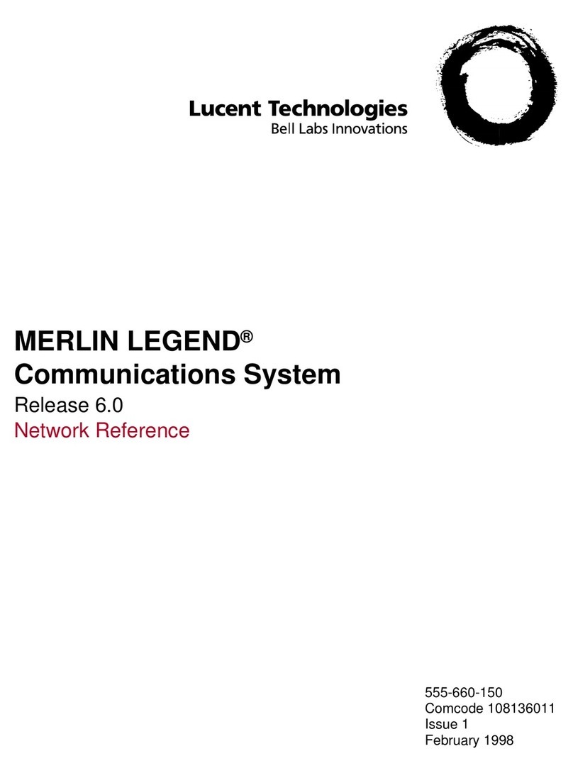 Lucent Technologies MERLIN LEGEND Release 6.0 Installation and maintenance instructions