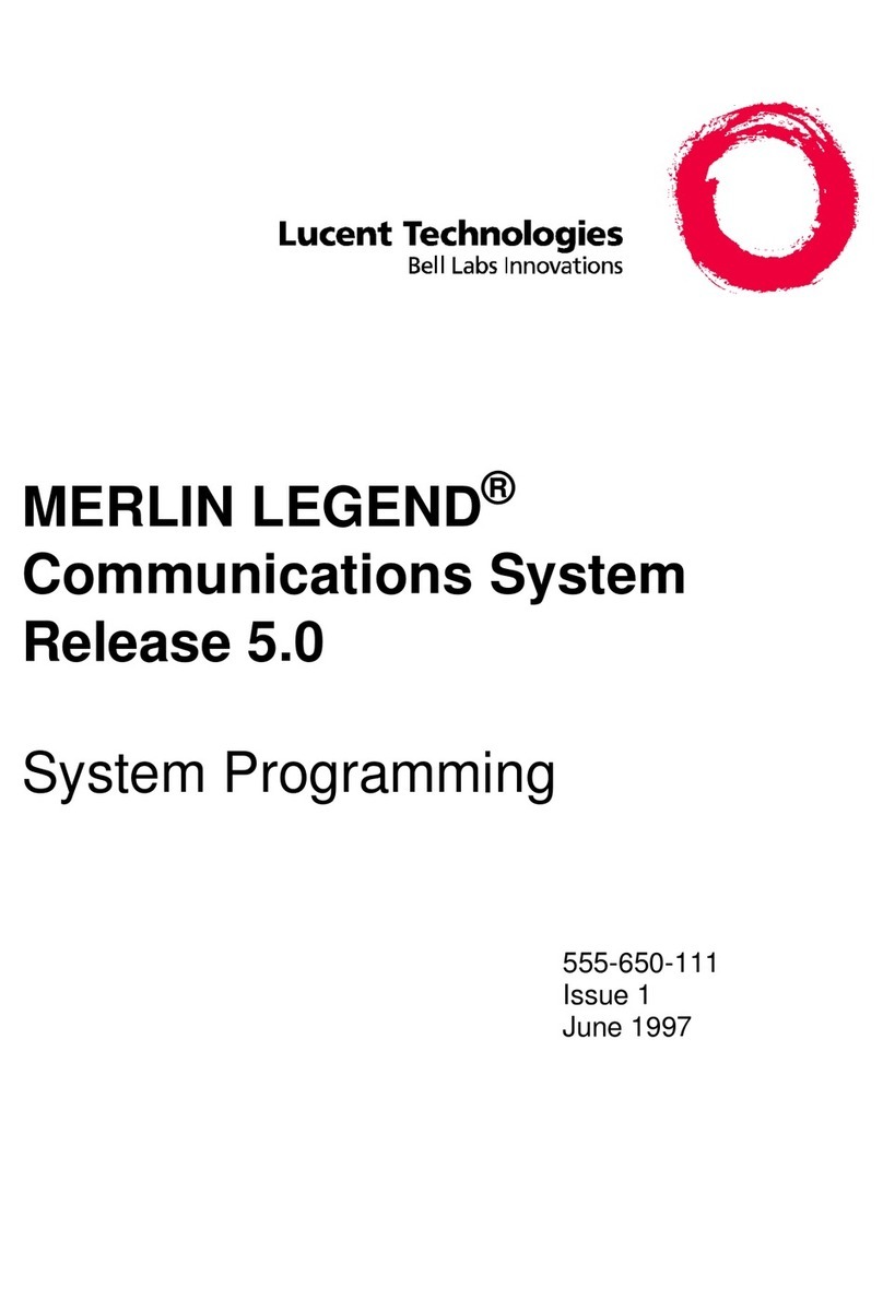 Lucent Technologies MERLIN LEGEND Release 5.0 User guide