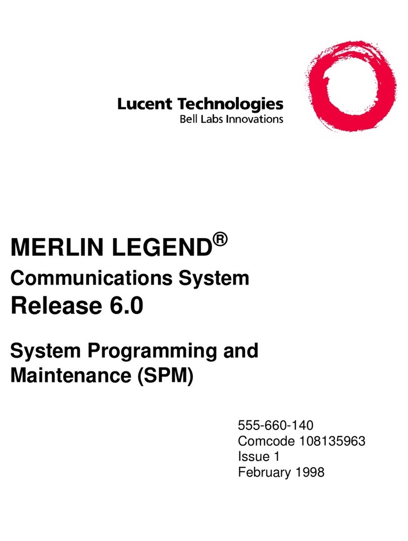 Lucent Technologies MERLIN LEGEND Release 6.0 User guide