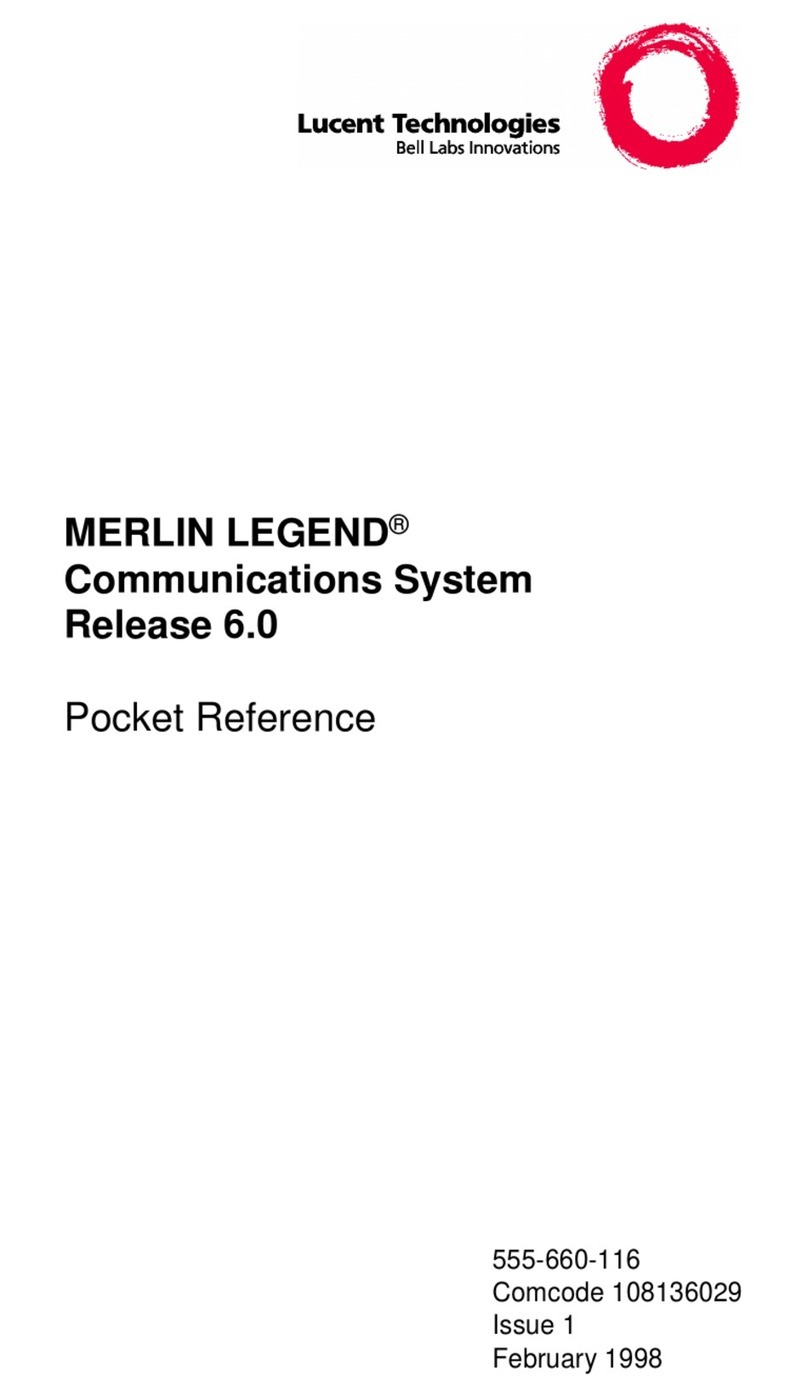 Lucent Technologies MERLIN LEGEND Release 6.0 Service manual