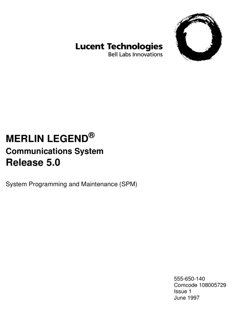 Lucent Technologies MERLIN LEGEND Release 5.0 User guide