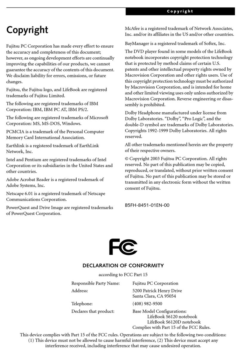 Fujitsu LifeBook S6000 User manual