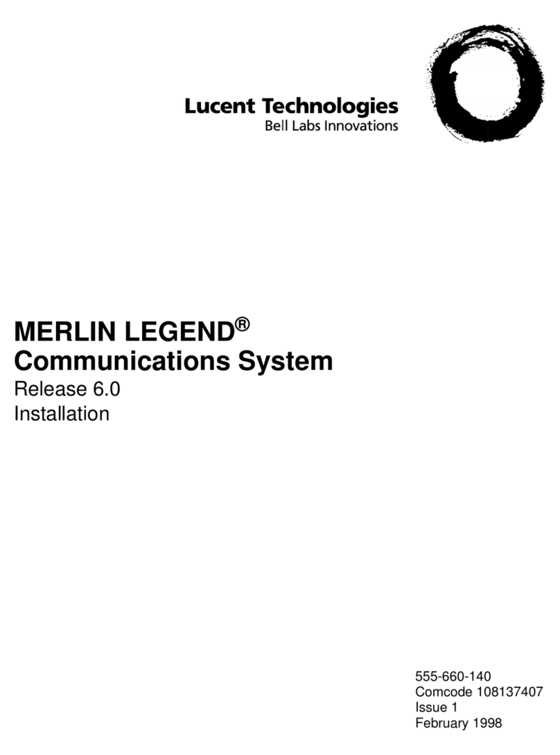Lucent Technologies MERLIN LEGEND Release 6.0 Installation