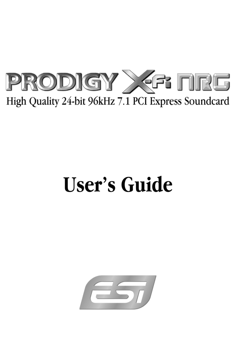 ESI Prodigy X-Fi NRG User manual
