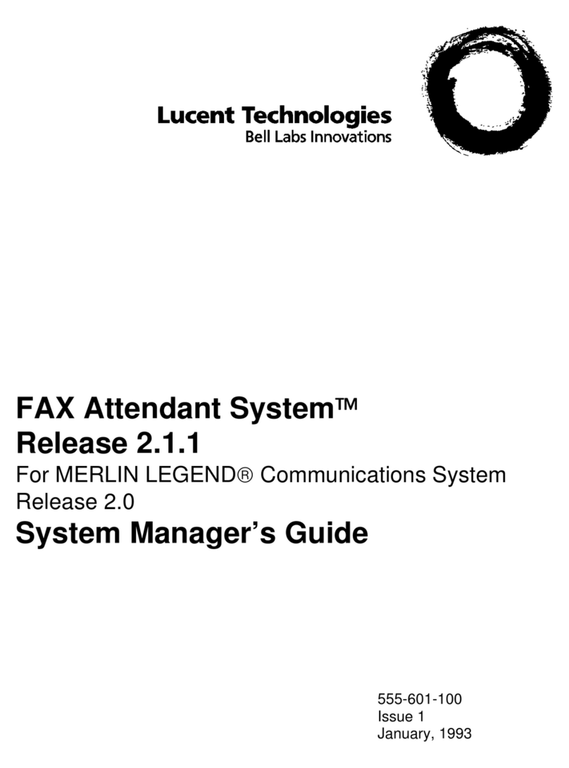 Lucent Technologies FAX Attendant System Release 2.1.1 System manager's guide