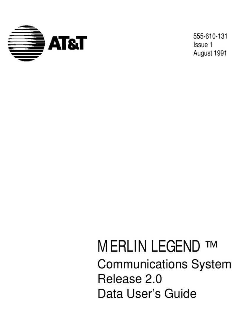 AT&T MERLIN LEGEND Release 2.0 Analog Multiline... User manual AT&T MERLIN LEGEND Release 2.0 Analog Multiline... User manual