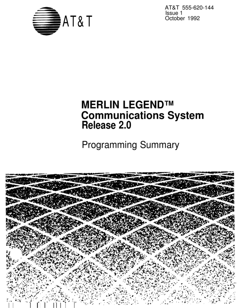 AT&T MERLIN LEGEND Release 2.0 Analog Multiline... Owner's manual AT&T MERLIN LEGEND Release 2.0 Analog Multiline... Owner's manual