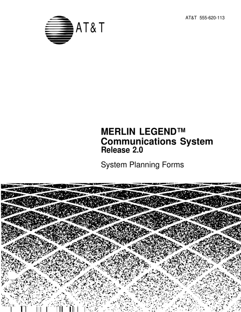 AT&T MERLIN LEGEND Release 2.0 Analog Multiline... Technical manual AT&T MERLIN LEGEND Release 2.0 Analog Multiline... Technical manual