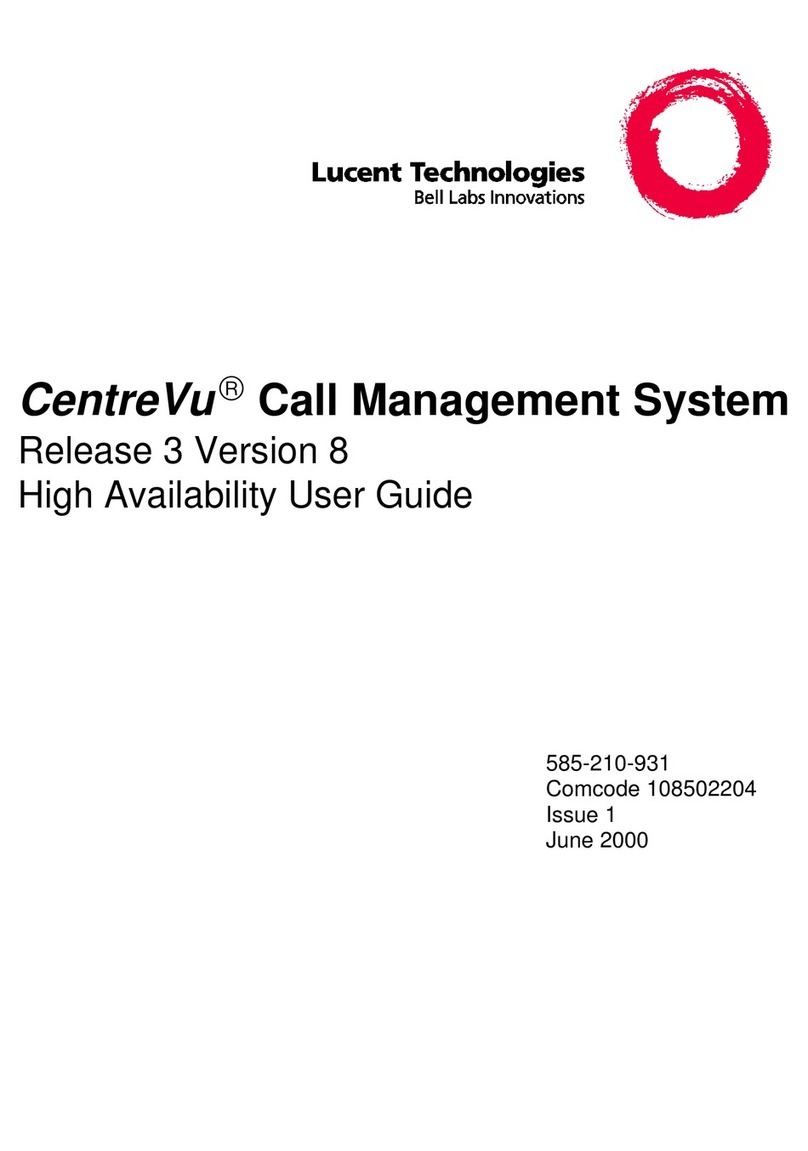 Lucent Technologies CentreVu Release 3 Version 8 High... user guide