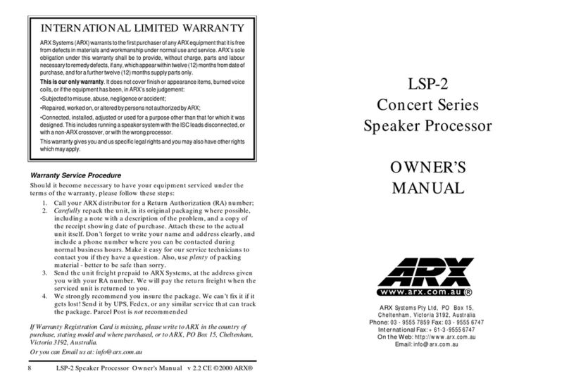 ARX LSP-2 owner's manual