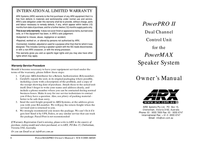 ARX PowerPRO II owner's manual