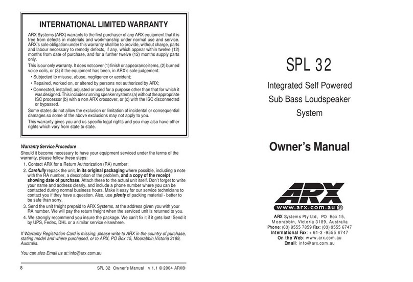 ARX SPL 32 owner's manual