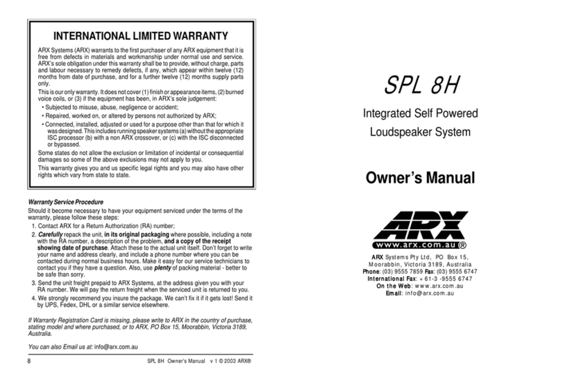 ARX SPL 8H User manual