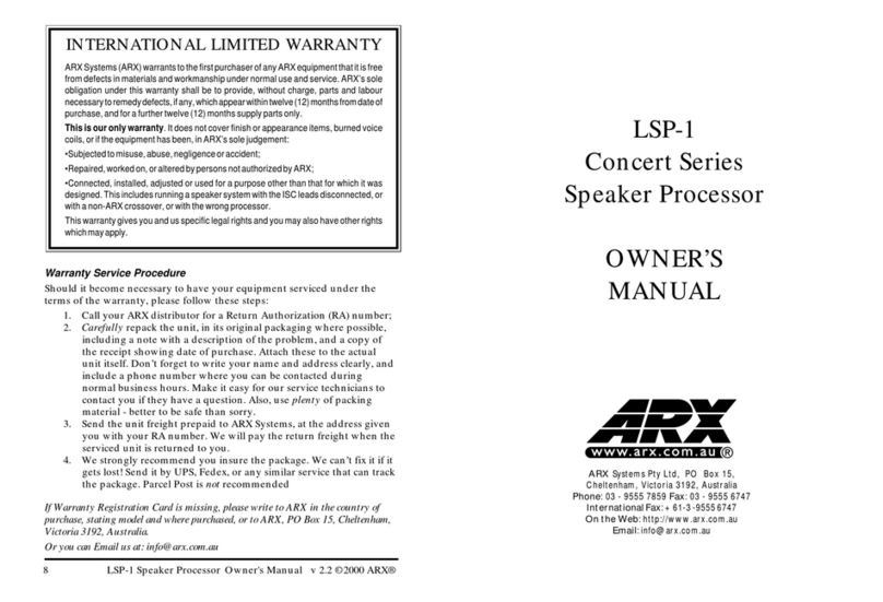 ARX LSP-1 owner's manual