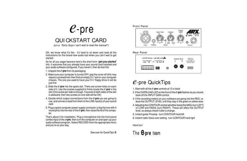 ARX e-pre Technical manual