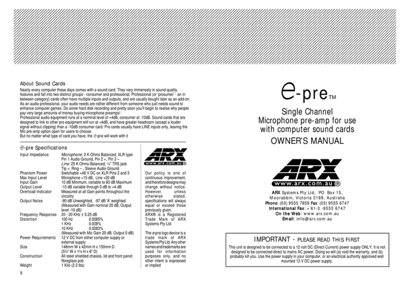 ARX e-pre User manual