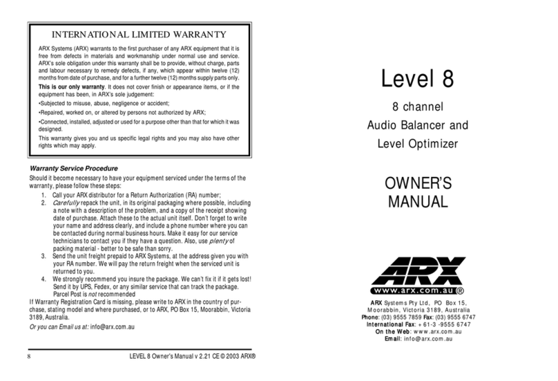 ARX Level 8 User manual