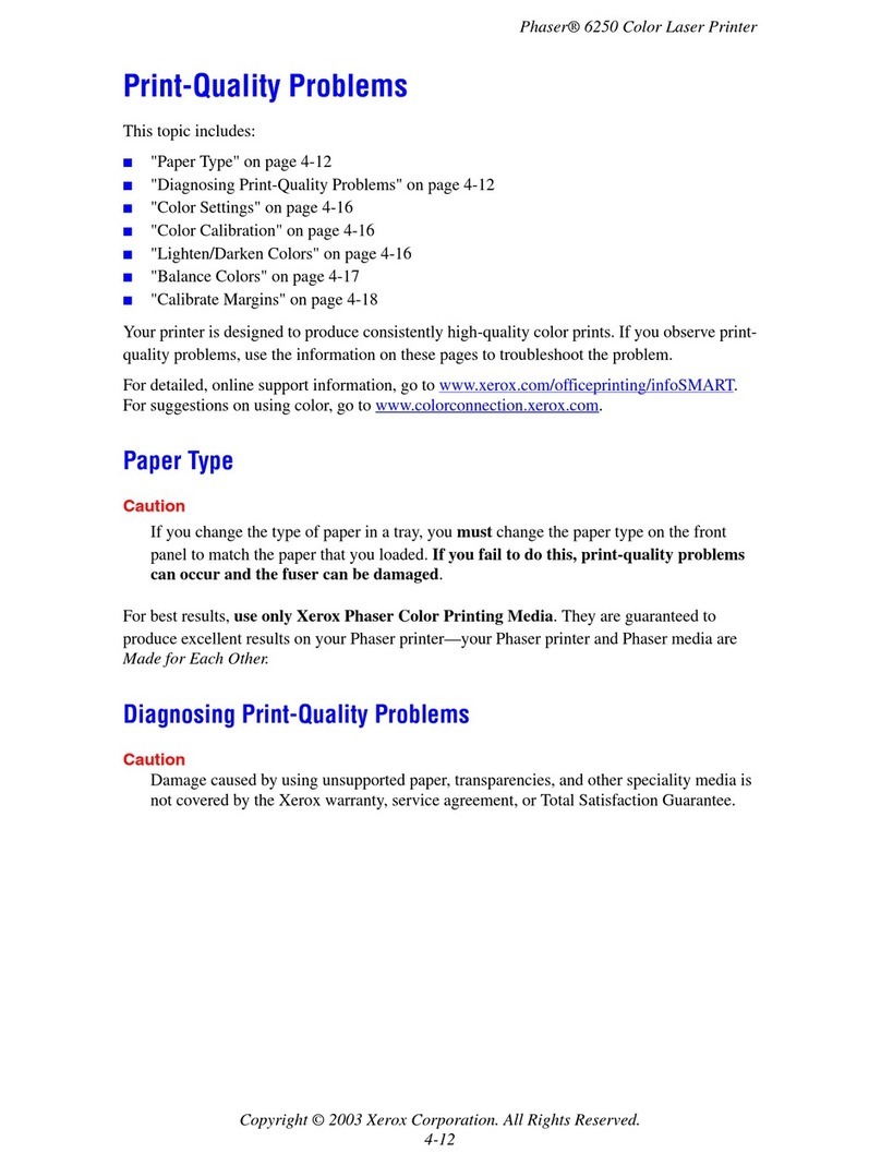 Xerox 6250B - Phaser Color Laser Printer User manual