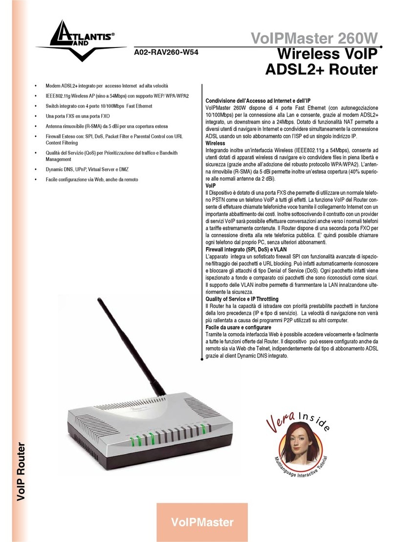 Atlantis Land VoIPMaster A02-RAV260-W54 User manual