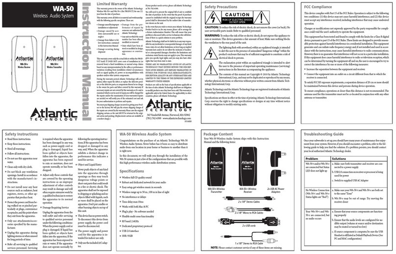 Atlantic Technology WA-50 instruction manual