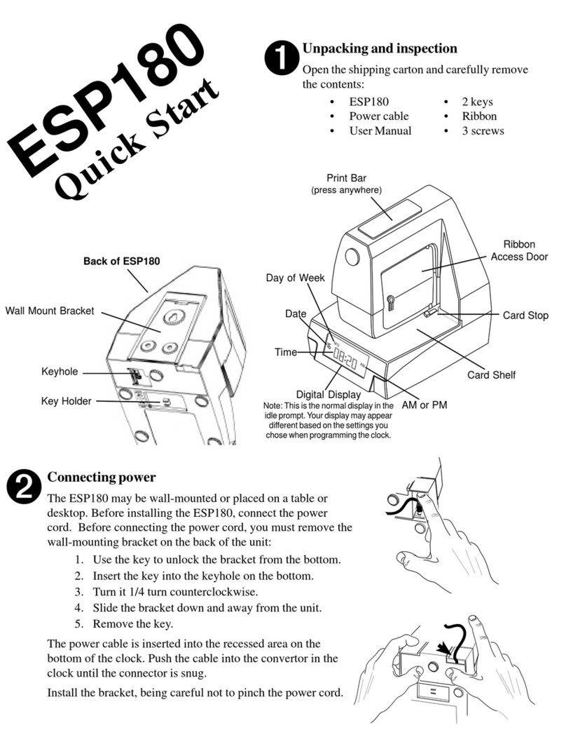Acroprint ESP180 quick start guide