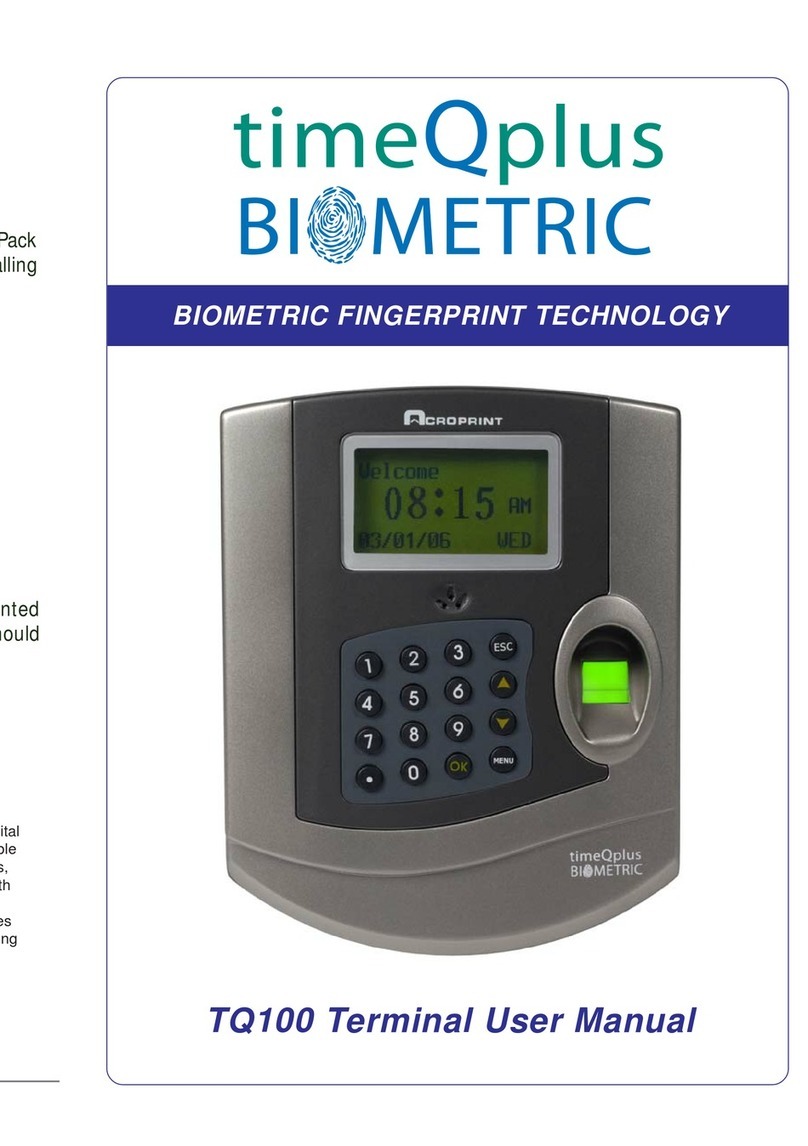 Acroprint TQ100 Terminal user manual