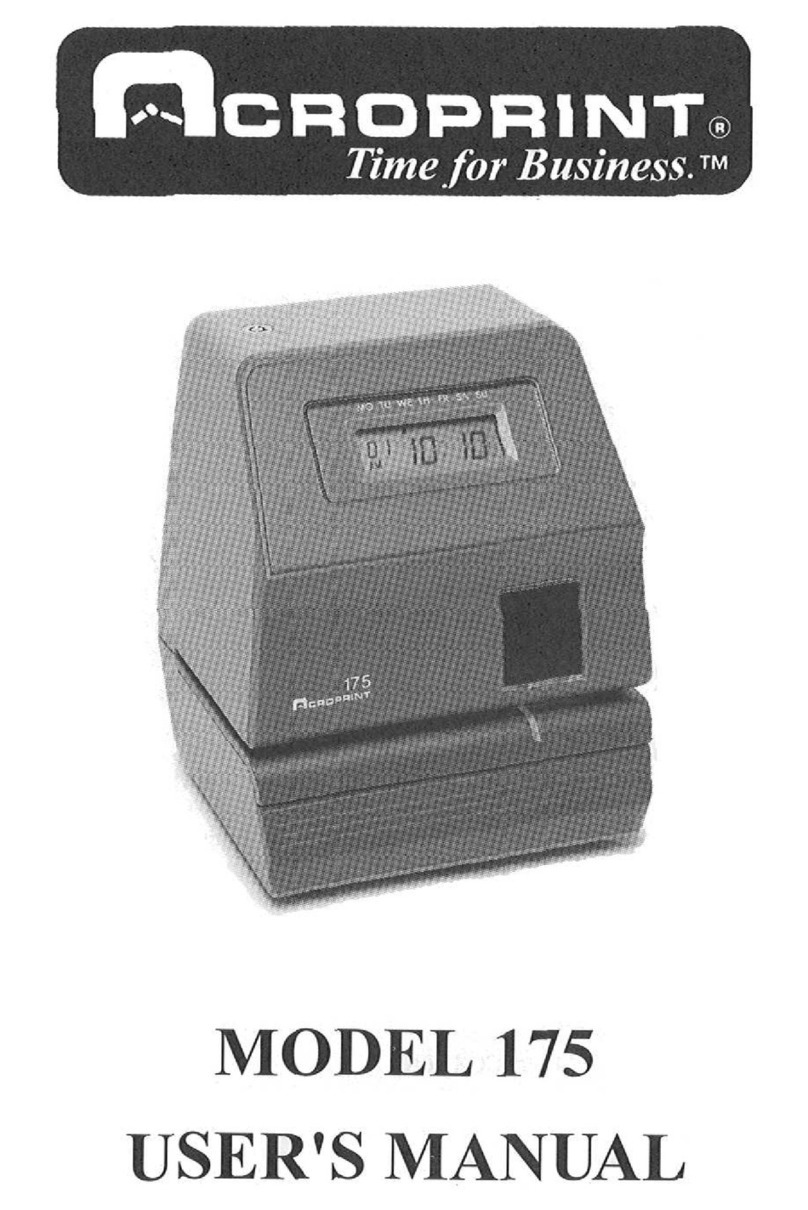 Acroprint 175 User manual