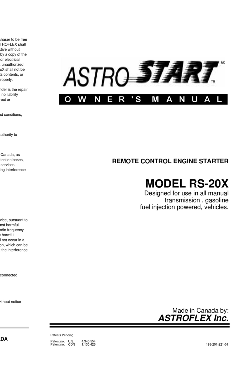 AstroStart RS-20X User manual AstroStart RS-20X User manual