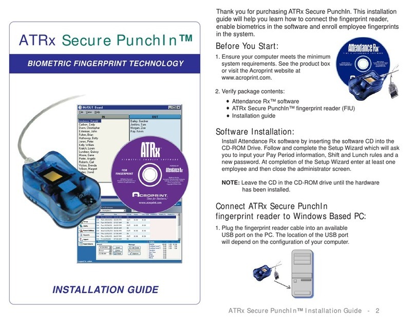 Acroprint ATRx Secure PunchIn User manual Acroprint ATRx Secure PunchIn User manual