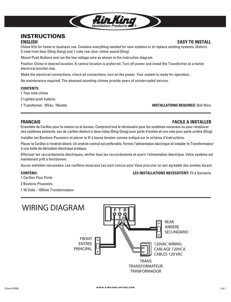 Air King Chime Kits instructions