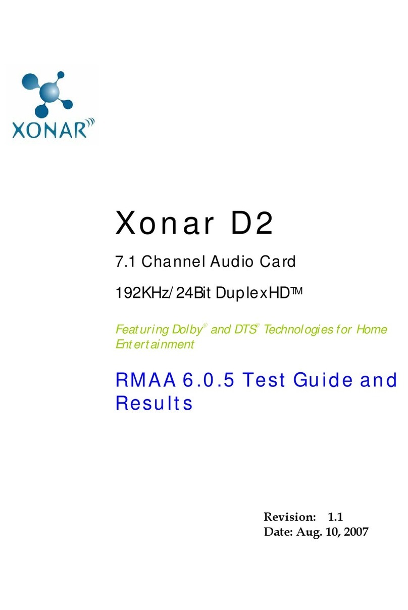 Asus Audio Card Xonar D2 User manual