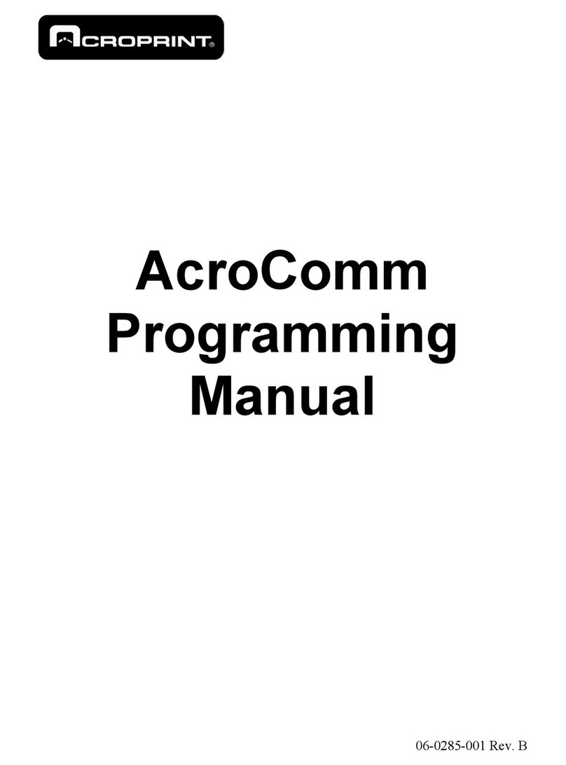 Acroprint Acrocomm program Programming manual