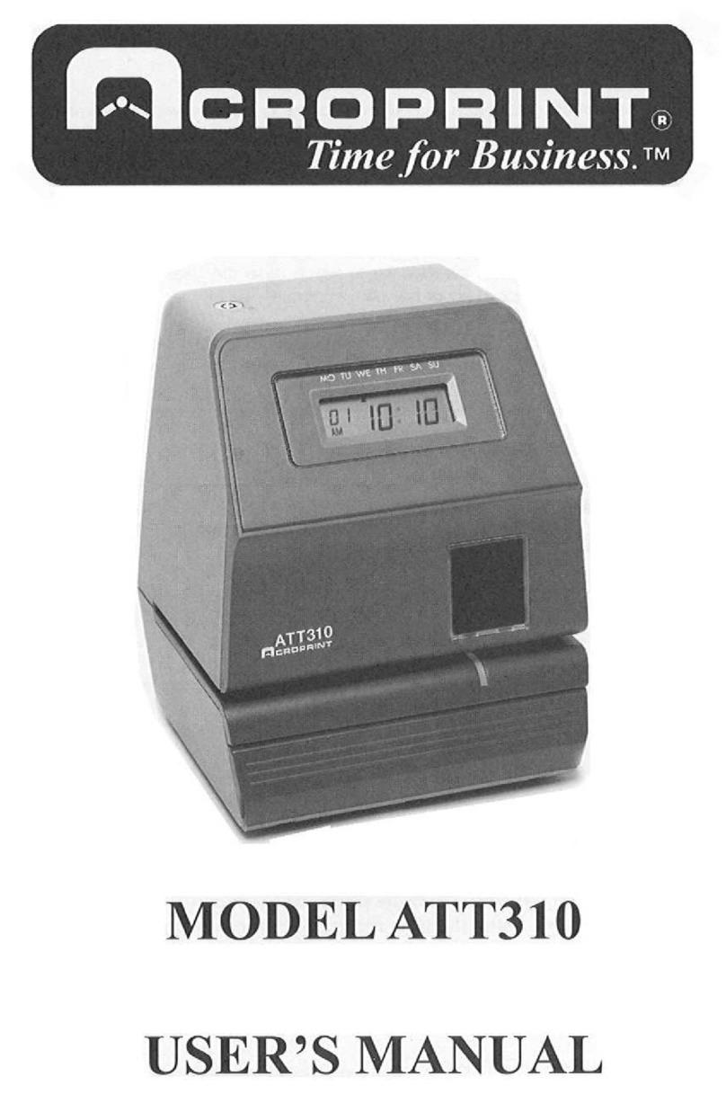 Acroprint ATT310 user manual