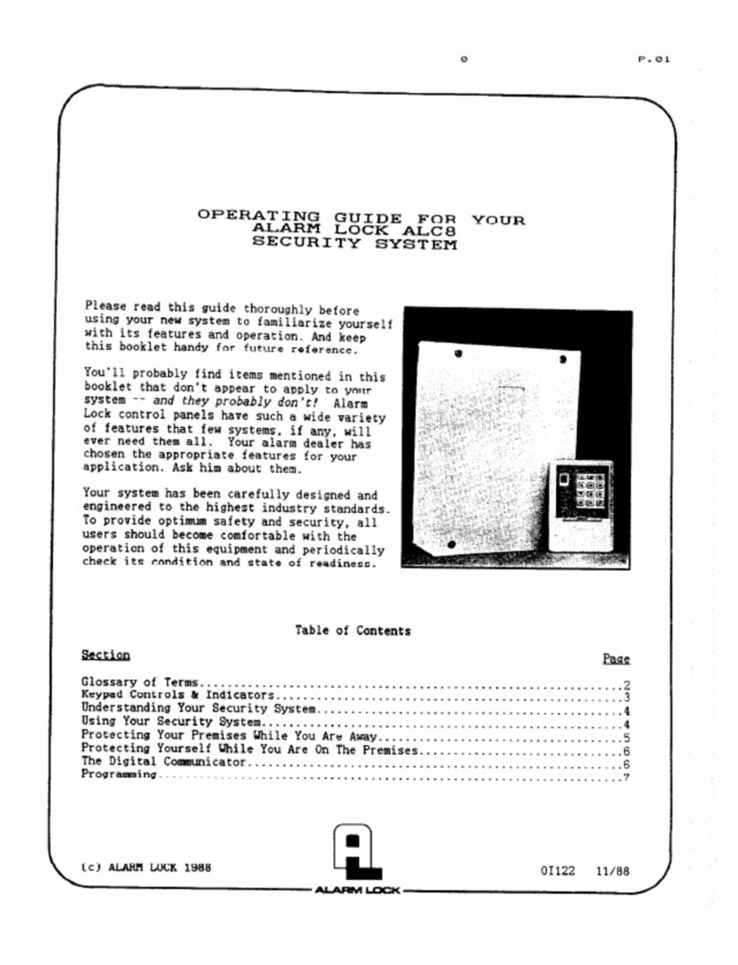 Alarm Lock ALC-8 User manual Alarm Lock ALC-8 User manual